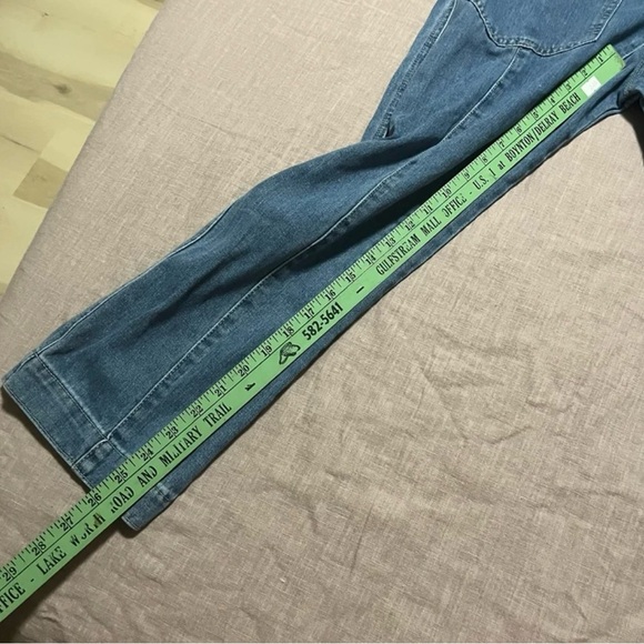 Happily Grey Oversized Denim Jumpsuit Overalls Coveralls Size XS adjustable Fall - Picture 8 of 8